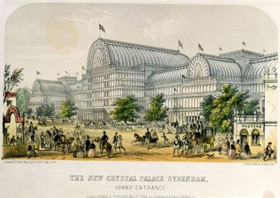 El Nuevo Palacio de Cristal Sydenham, Gran Entrada, pub. 1854 de Augustus Butler